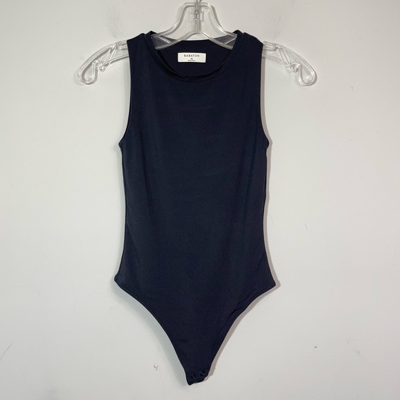 ARITZIA Babaton Contour Crew Bodysuit Muscle High Neck Black Size XS Minimalist - Picture 6 of 16